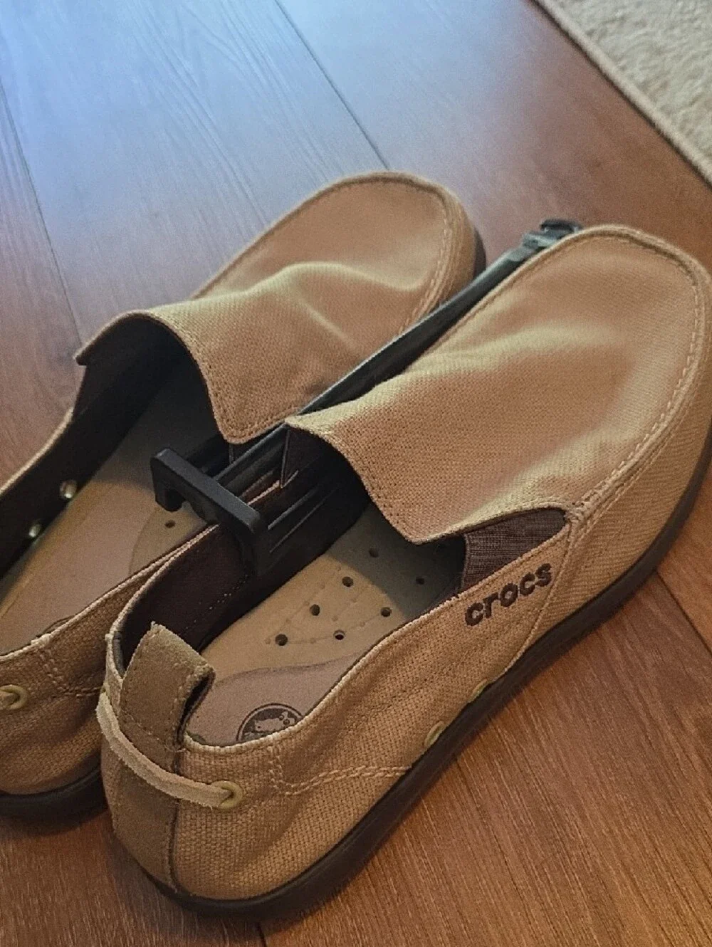 CROCS Men's Tan Slip-On Canvas Loafers